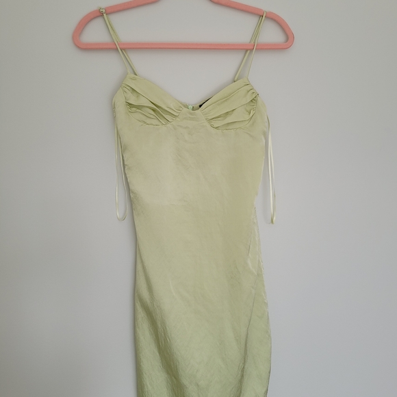 ZARA limited edition adjustable length ruched gathered satin dress - Picture 5 of 10